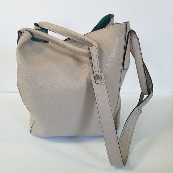 Steve Madden Taupe Grey Hobo Tote Shoulder Bag Top Handle Convertible Purse - Picture 8 of 9